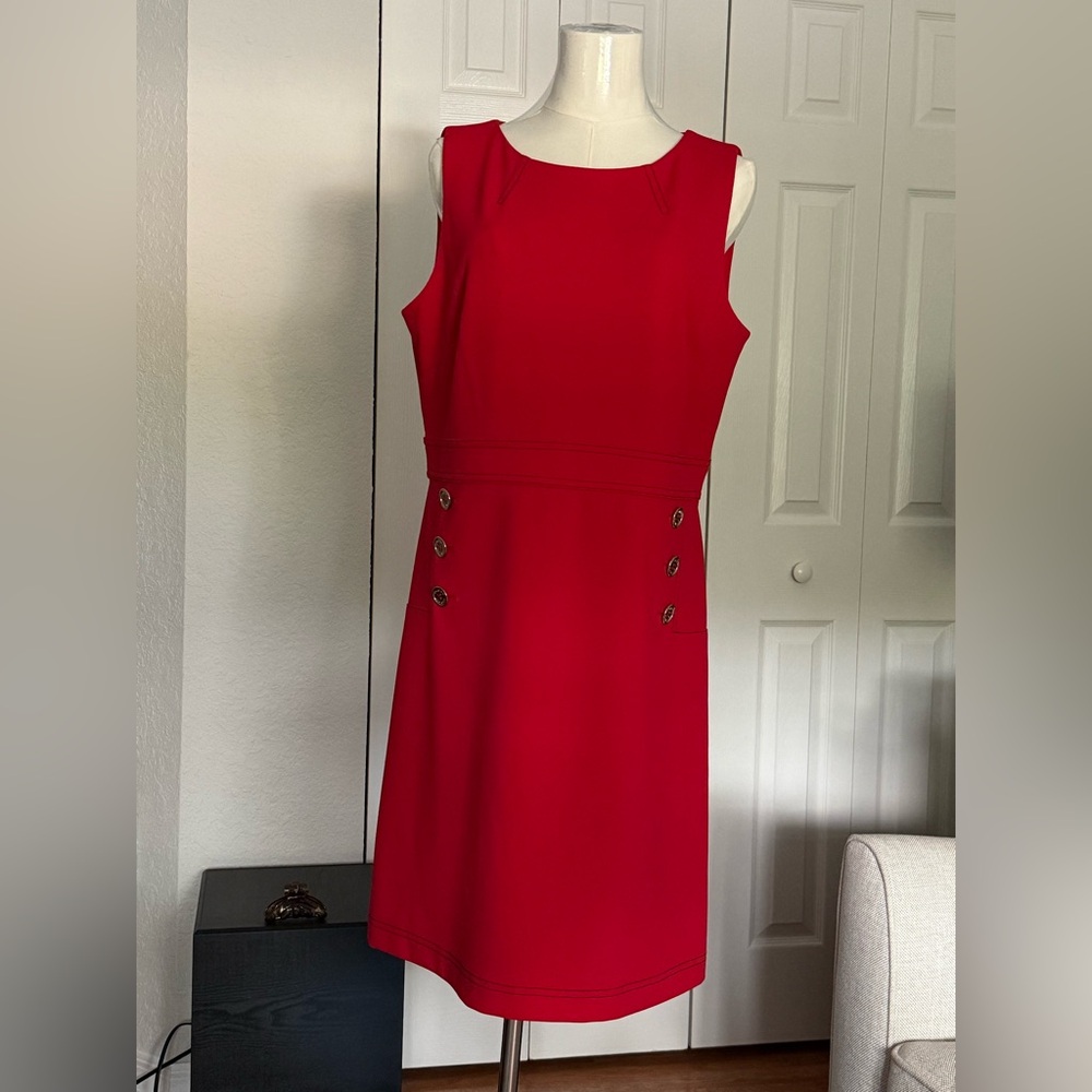 Elegant Tommy Hilfiger Red Sleeveless Dress